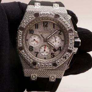 Rb Đá Quý 2024 Sang Trọng Quảng Trường ETA VVS Phòng Thí Nghiệm-Grown Moissanite Kim Cương Đồng Hồ Đá Tự Động Thép Quay Số Cổ Mặt Trăng Giai Đoạn Người Đàn Ông Phụ Nữ - Product Image 4