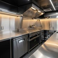 Remorque alimentaire mobile d'extérieur entièrement équipée, chariot de vente de frites, cuisine mobile pour la transformation des légumes, entreprise de restauration de rue