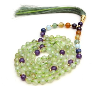 Venta caliente hecho a mano 7 Chakra Yoga collar amatista 108 anudado Mala cuentas borla Unisex hombres indio artista collar con cuentas - Product Image 4