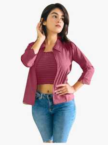 เสื้อผู้หญิงตะวันตกกับแจ็คเก็ตด้านในสีสวยสบายๆสวมใส่เสื้อปกติ - Product Image 3