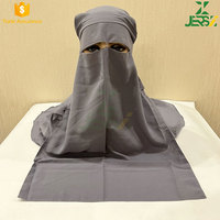 Niqab en Chiffon de Haute Qualité à Trois Couches, Écharpe Islamique à Enfiler, Couvre-Tête à Nouer, Couvre-Visage Traditionnel Musulman, Hijab