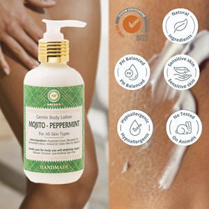 Fabriqué en UE, vente en gros, marque privée, OEM, ODM, huile naturelle, écologique, fait main, lotion pour le corps parfumée à la menthe poivrée, hydratante - Product Image 1