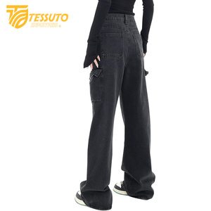 กางเกงยีนส์เอวสูงของผู้หญิงกางเกงยีนส์เอวสูงมีสไตล์ - Product Image 1