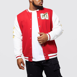 แจ็คเก็ตวาร์ซิตี้ผู้ชายคอลเลคชั่นใหม่ปี 2025 คุณภาพสูง ตกแต่งด้วยผ้าเชนิลล์ ดีไซน์ยอดเยี่ยม คอตั้ง ปักโลโก้ได้ตามต้องการ สำหรับฤดูหนาว ทรงบาง สไตล์ไฮสตรีท - Product Image 1