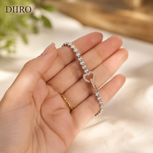 Custom 18K <b>Gold</b> Plated Round Brilliant Cut Luxury Moissanite Tennis Bracelet Freshwater Pearl Women's Engagement Gift Jewelry - Product Image 2