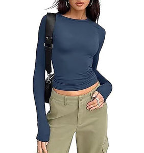 Camisetas para Mujer, Nuevo Diseño, a la Moda, de Alta Calidad, Corte Ajustado, Cuello Mao, Seda/Algodón, Antiarrugas, Productos de Exportación de Bangladesh - Product Image 4