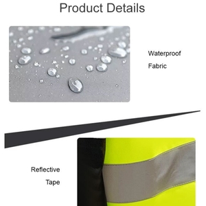 Chaqueta de Seguridad Protectora al por Mayor, Ropa de Trabajo Cálida y Cortavientos, Chaqueta de Seguridad de Alta Visibilidad - Product Image 4