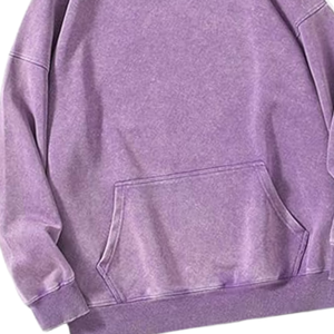 Sweat à capuche pour homme, coupe oversize, en molleton de coton épais, délavé à l'acide, style streetwear vintage, épaules tombantes, personnalisable - Product Image 5