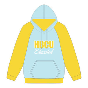 HBCU Educated Baby Blue Raglan Sleeve <b>Hoodie</b> Chenille Embroidery Greek Sorority Divine Nine Collegiate <b>Pride</b> Custom Logo Fashion - Product Image 2