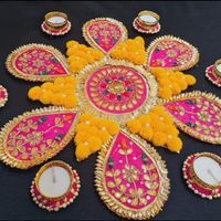 Porte-bougie élégant en métal Rangoli Art Déco, collection AARNA, écologique, à poser au sol, décorations pour la maison et les mariages