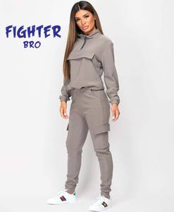 Survêtement de jogging personnalisable pour femme en polaire respirante de haute qualité, motif écossais, décontracté, avec cordon de serrage, pour l'hiver, grandes tailles, OEM - Product Image 3