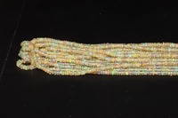 Perles de pierres précieuses d'opale naturelle éthiopienne en gros, jaune uni, 4-5mm, forme rondelle multi-feu, MaximumBeads Mehrajudin Gems Third