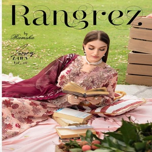 Ramsha Vol RANGREZ <b>Long</b> Maxi Frock Heavy Embroidered Lawn Three-Piece Punjabi Suit <b>for</b> Women <b>Eid</b> <b>Dresses</b> Pakistani Salwar Kameez - Product Image 3