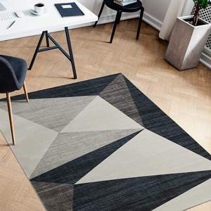 Tapis de salon Netline Home Tokyo Geo Blue abstrait en polyester fabriqué à la machine - Product Image 1
