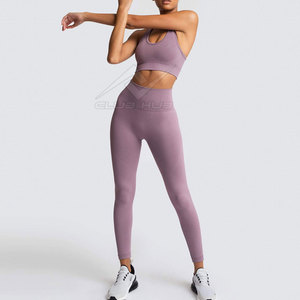 Conjunto de yoga para mujer duradero de alta calidad Desgaste de MOQ bajo personalizado para Fitness Patrón sólido Posición del logotipo frontal - Product Image 2