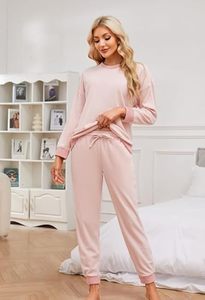 Nueva llegada de Invierno para mujer, pantalones informales cómodos de punto de Color sólido con cordones en la cintura, pantalones de manga larga, ropa de dormir para el hogar - Product Image 4