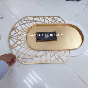 Décoration de table la plus récente Plateau et bol de service en chocolat plaqué or Fournisseurs de restaurants et d'hôtels Bols de service - Product Image 2