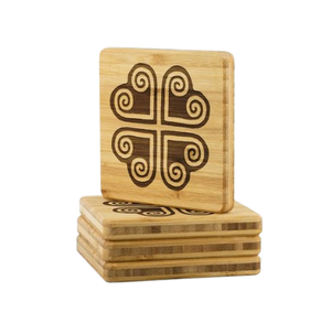 Dessous de verre en bois tapis et tampons en gros porte-gobelet en bois de noyer produits d'usine sous-verres décoratifs - Product Image 5