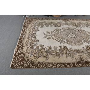 Tapis turc vintage classique Beige marron 5.7 X 8.6ft grande surface laine matériel Latex Patchwork pour couloir Rectangle tapis de chevet - Product Image 3