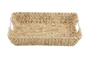 Artículo popular Rectángulo único Jacinto de agua Bandeja tejida a mano Vietnam Venta al por mayor Organizador de oficina Manijas convenientes Características de almacenamiento - Product Image 2