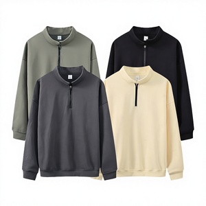 Sweat-shirt à col montant brodé pour homme, 1/4 zip, respirant, écologique, épais, coupe classique, idéal pour la gym et l'automne - Product Image 1