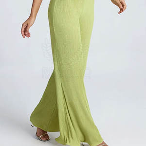 Pantalones Acampanados para Mujer con Logotipo Personalizado, Cintura Elástica, Ajuste Ceñido, Cintura Alta, Algodón Transpirable, Casuales y Elegantes, Venta al Por Mayor - Product Image 5