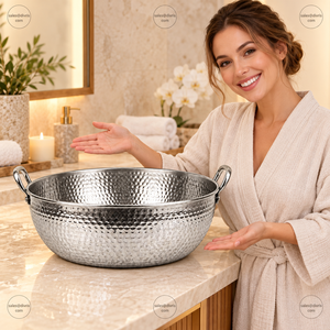 DIVRIS - Tazón de Pedicura Moderno de Acero Inoxidable Plateado de Primera Calidad, Tazón para Spa de Pies Hecho a Mano, Drenaje sin Tuberías, Salón de Belleza, Bienestar - Product Image 4