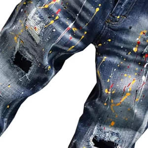 Jeans de Mode de Haute Qualité pour Hommes Logo et Design Personnalisés Jeans pour Tenue Décontractée Prix Raisonnable Confortable Logo Personnalisé OEM - Product Image 3