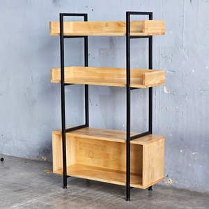 Étagère décorative à 3 niveaux Vernon avec tiroirs 80x32x128 cm Supports de rangement en acier pour salon ou cuisine KS68072 - Product Image 3
