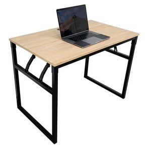 Minimalist Folding Plywood <b>Desk</b> with Iron Legs 100x60cm HOBP026 - Product Image 2