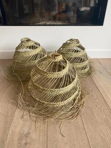 Abat-jour en métal laiton, rotin doum marocain, éclairage décoratif fait à la main, fournisseur en gros aux États-Unis, ETSY, EBAY, SHOPIFY, STOCK, dropshipping - Product Image 3