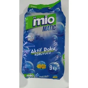 Mio Matic ผงซักฟอกโฟมต่ำ9กก.,ผงซักฟอกต่อต้านริ้วรอยน้ำยาซักผ้าจากตุรกีอุปกรณ์ทำความสะอาดผ้าซักผ้า