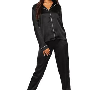 Conjunto de Pijamas de Seda Satén para Mujer, Transpirable, Cómodo, de Secado Rápido, Sostenible, Nuevo Modelo 2026 - Product Image 1