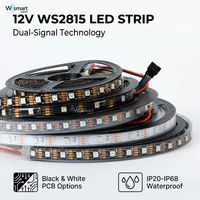 Bande lumineuse LED RGB adressable WS2815, 30, 60, 144 LED, étanche IP68, programmable, à changement de couleur, flexible, en forme de ruban à pixels
