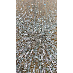 Tela de Alta Costura Celestial Frost Crystal Burst, 100% Poliéster, Encaje Tejido con Estampado Metálico, Artículo en Stock para Bolsos y Bodas - Product Image 2