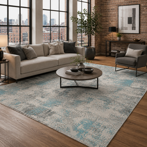 Netline Home Elevated Lattice Bright Blue Geometric <b>Washable</b> <b>Rug</b> - Product Image 4