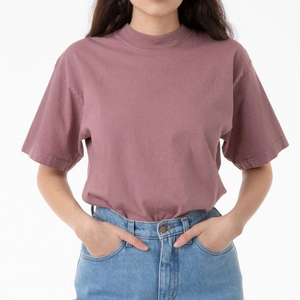 Surdimensionné vierge femmes recadrée t-shirts Vintage délavé à l'acide ras du cou tissu en maille respirant - Product Image 2