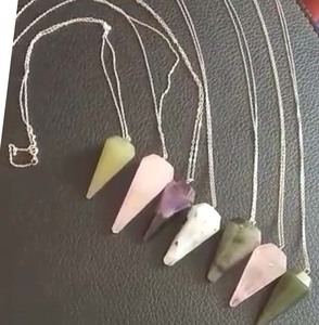 Colgante de piedra de forma ovalada de Larimar de diseñador de lujo, colgante envuelto en alambre plateado para joyería especial de verano - Product Image 5