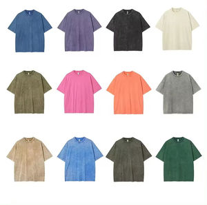 เสื้อยืดผ้าซักกรดสำหรับผู้ชายเสื้อยืดโอเวอร์ไซส์สำหรับผู้ชายผ้าคอตตอน100% พิมพ์โลโก้ตามสั่ง - Product Image 2