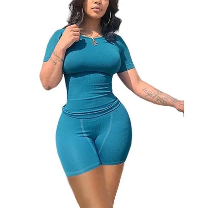 Customize Casual Plain Shorts Shirt 100% Cotton Breathable Women's Sets Stylish Slim Fit Summer 2 Piece Set Women