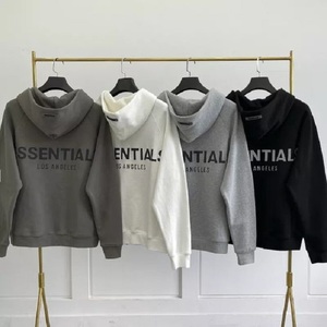 Plain Heavyweight Pullover Negro Oversized 100% Algodón Sudaderas con capucha Hombres Streetwear Sudaderas con capucha Sudaderas Ropa Stock - Product Image 1