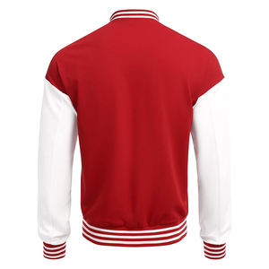 Chaquetas universitarias de alta calidad para niños, Color rojo y manga blanca, cuello levantado, 360 GSM, ropa de calle, chaqueta universitaria para hombres adultos - Product Image 2