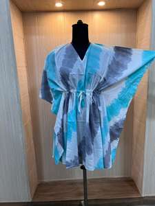 Robe kaftan en coton tie-dye de haute qualité pour femmes, idéale pour l'été - Product Image 2