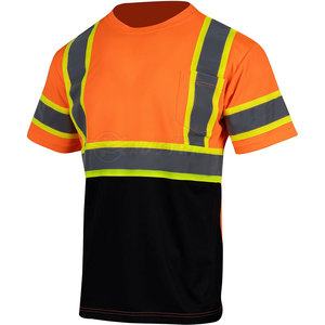 Sécurité Construction Travail Porter T-shirts Hommes Construction À Manches Courtes Haute Visibilité À Vendre T-shirts - Product Image 2