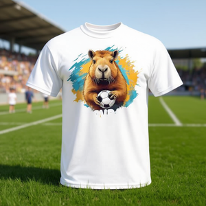 Camiseta de Fútbol con Diseño de Capibara, Unisex, Talla Mediana para Adultos, Color Blanco - Product Image 3
