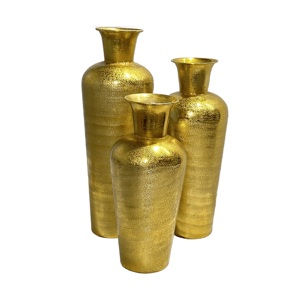 Decorative Bottle <b>Vase</b> <b>Set</b> of 3 Aluminum Sheet Made Modern Tabletop Flowers & Water Planter Decoration Metal <b>Vase</b> for Christmas - Product Image 5