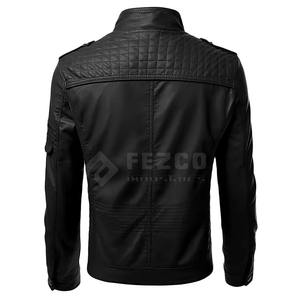 Veste d'hiver classique pour homme en cuir premium, style motard, coupe décontractée, imperméable et respirante, avec col montant, fabrication OEM sur mesure - Product Image 5