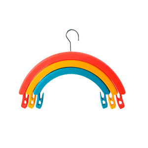 Cintre en plastique Myrva Rainbow Hook avec pinces pour le rangement des vêtements dans la garde-robe - Product Image 4