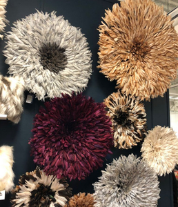 Juju hat ivoire authentique fait à la main décoration murale de style Ins de luxe tissu de bambou de haute qualité décoration intérieure traditionnelle blanche - Product Image 5