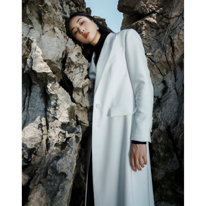 Manteau Long de haute qualité femmes MANTEAU DE LONGUEUR EN BERYL Manteau à revers long Matériau de bonne qualité Emballage personnalisé Vêtements pour femmes Élégant - Product Image 3